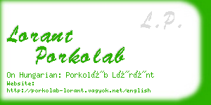 lorant porkolab business card
